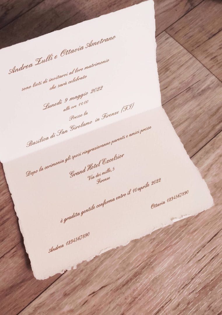 Partecipazioni di nozze in carta Amalfi