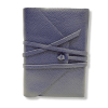 Blue leather journal with lace. The inner pages are made of ivory Amalfi paper.