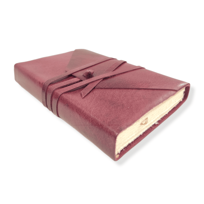 Diario in pelle color bordeaux e 90 pagine interne in carta Amalfi