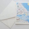 Cartolina in carta di Amalfi con illustrazione in stile ceramica vietrese di Atrani.