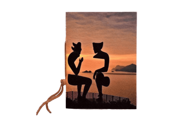 Furore Workbook in Amalfi paper with personalized cover with the view from the town of Furore.