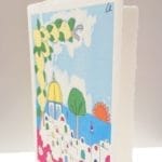 Amalfi paper postcard with an illustration of a landscape of the town of Capri.