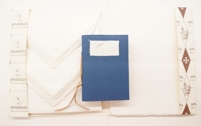 Gift idea in Amalfi paper. Packed with handmade paper stationery and envelopes with the addition of an elegant handmade notebook.