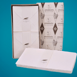 BOXES WITH SQUARE SHEETS IN IVORY AMALFI PAPER FOR WEDDING INVITATIONS