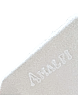 "Amalfi" watermark in capital letters on a classic envelope for single or folding invitations.
