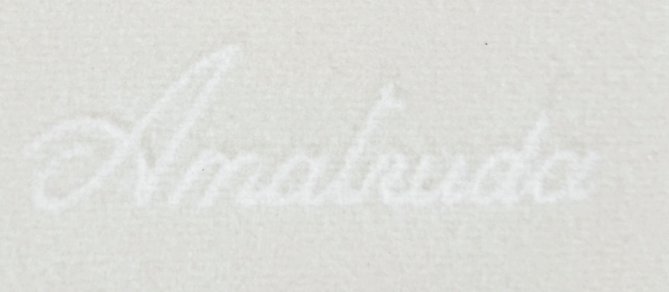 Partecipazione di nozze in carta pregiata amalfitana bianca con decoro  maiolica blu cod. F1601