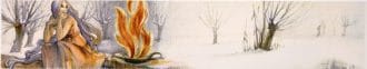 Bookmark Winter in Amalfi paper. The illustration is taken from a painting by the Tuscan artist Luca Mancini.