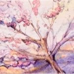 Segnalibro in carta di Amalfi con illustrazione della primavera realizzata dall'artista Luca Mancini