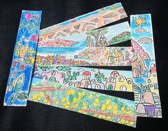 Placeholder - Bookmark in Amalfi paper with illustrations of the Amalfi Coast