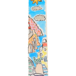 Bookmarks in Amalfi paper with watercolor illustrations.