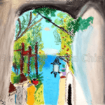 HORIZON - PAINTING ON AMALFI PAPER BY ANDREA PASCUCCI