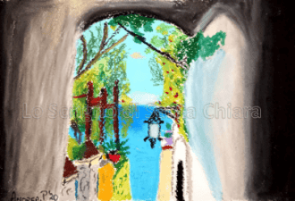 HORIZON - PAINTING ON AMALFI PAPER BY ANDREA PASCUCCI