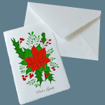 Partecipazioni matrimonio di Natale. Il Biglietto è decorato con una stella di Natale realizzata dalla bottega de Lo Scrigno di Santa Chiara