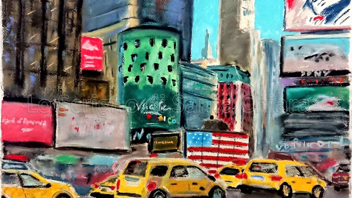 Times Square - Dipinto a pastello di Andrea Pascucci