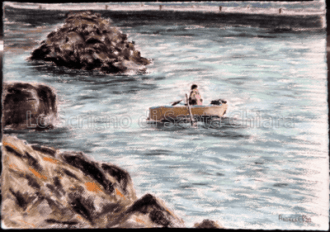 Dipinti a pastello di Andrea PascucciIl pescatore d'inverno -