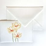 Placeholder decorated with Peony in Amalfi paper and envelope ivory color matched