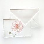 Amalfi handmade paper place cards decorated with handmade floral prints
