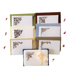 Amalfi paper place cards with handmade prints and vintage decorations