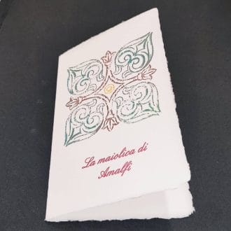 Greeting card with green majolica in Amalfi paper