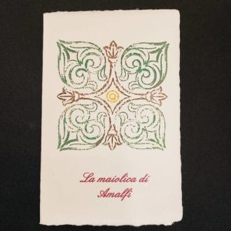 Greeting card for any occasion in Amalfi paper with green majolica