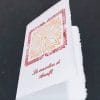 Folding card in Amalfi paper with bordeaux majolica
