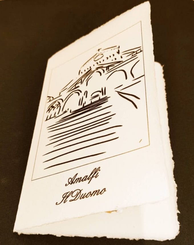 Folding card with decoration of Amalfi's cathedral