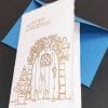 Amalfi paper folding cards with classic Christmas mistletoe decoration made with handmade embossed gilding.