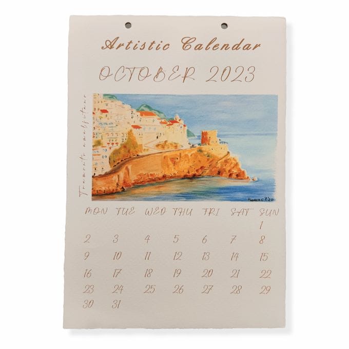 Illustration of the calendar for the month of October