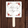 Ventagli matrimonio in carta di Amalfi personalizzabili. Dimensione carta 15*15 cm.