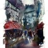 Original watercolor on Amalfi paper by urban artist AoPo.